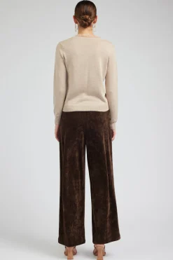 Current Air Lace Detail Sweater Top OATMEAL Fashion