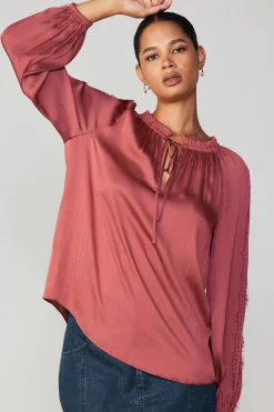Current Air Lace Panel Blouse ROUGE Best