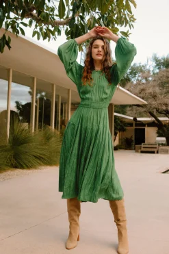 Current Air Laraline Paisley Jacquard Midi Dress LEAFGREEN Best