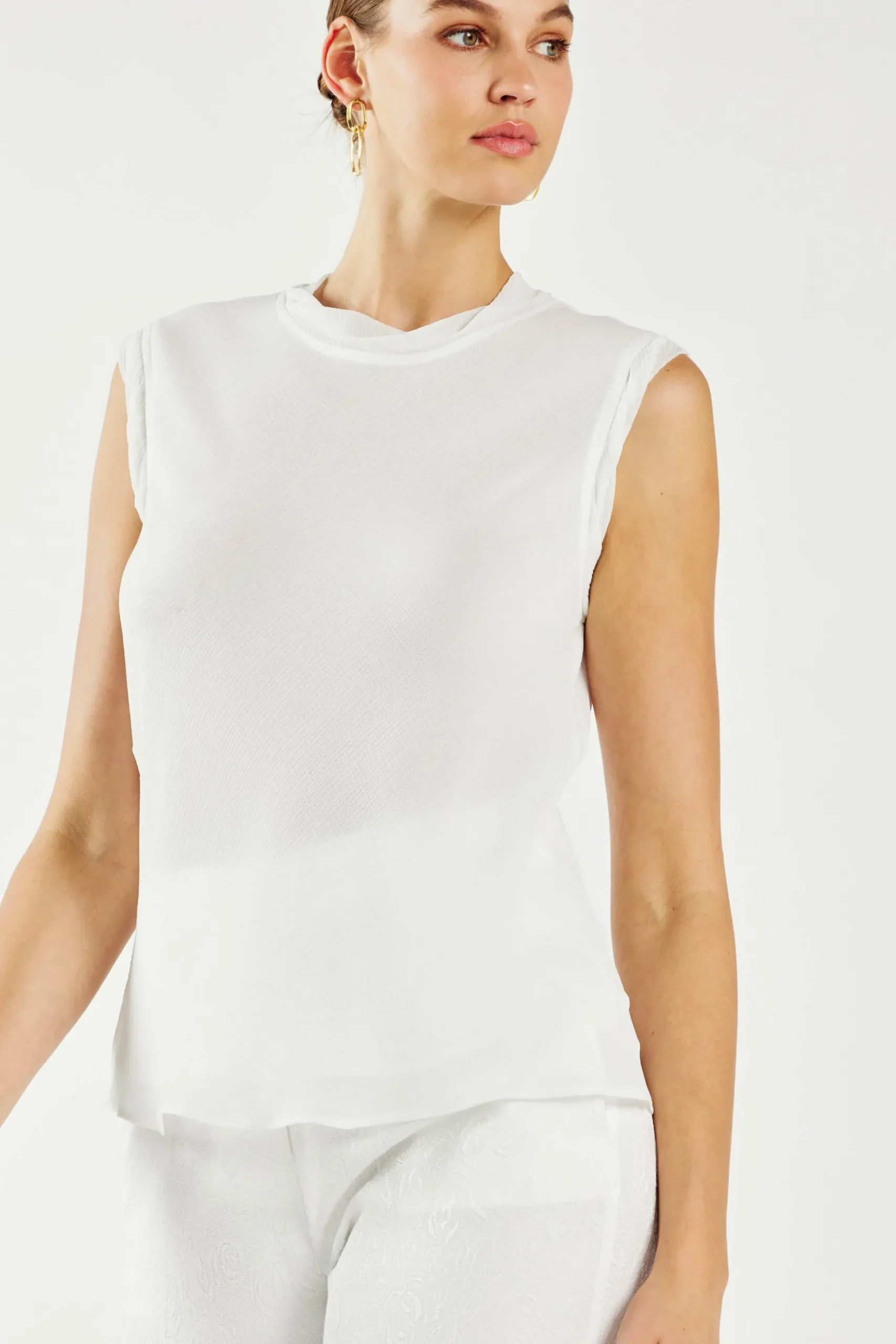 Current Air Layered Tank Top WHITE Outlet