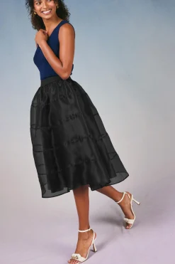 Current Air Lined Organza Skirt BLACK New