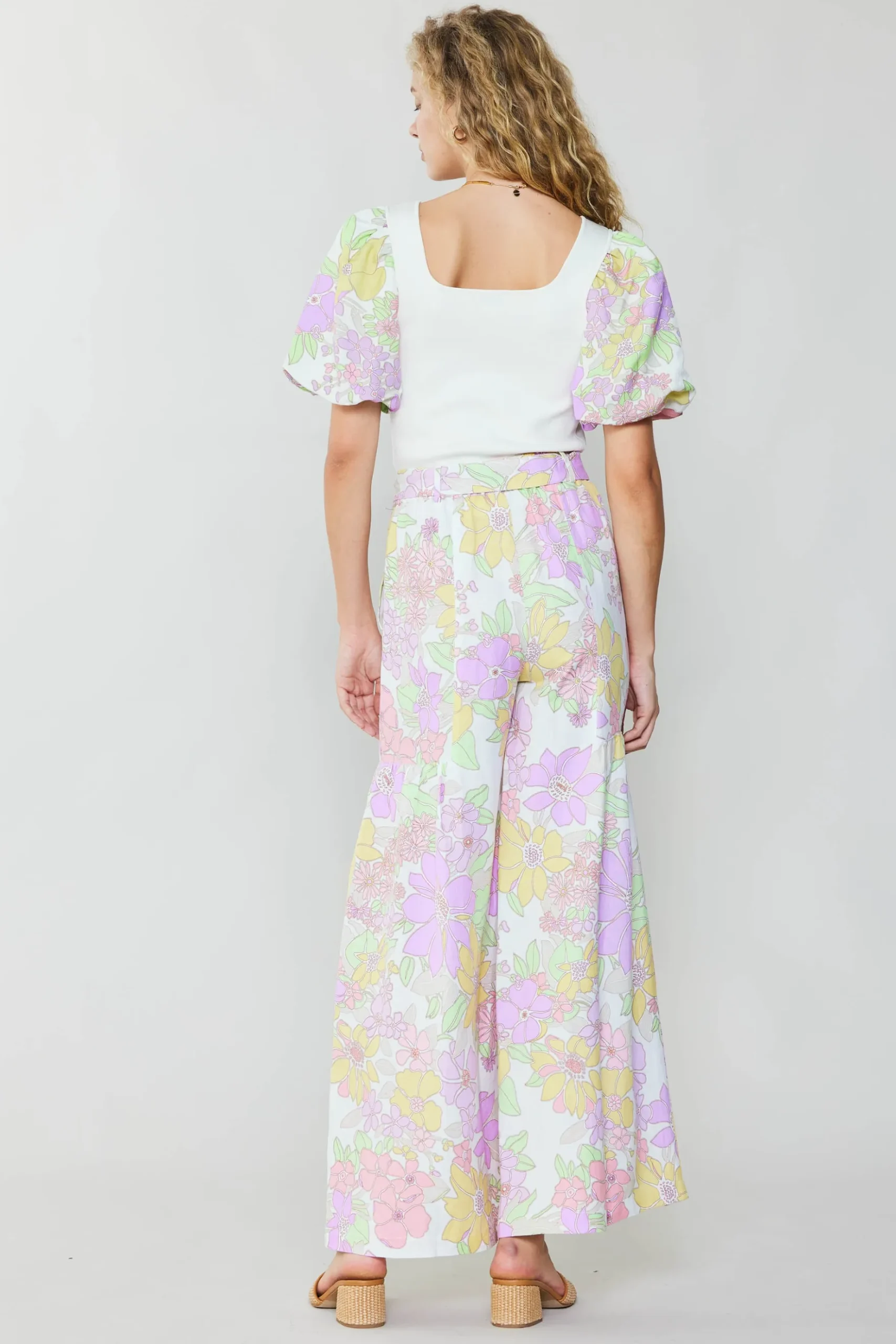 Current Air Linen Blend Floral Pants PINK Online
