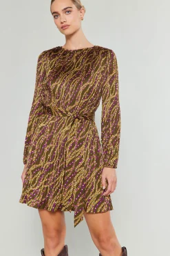 Current Air Link Motif Mini Dress OLIVEWINE Discount