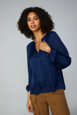 Current Air Long sleeve blouse womens NAVY Hot