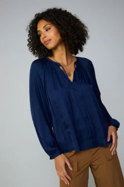 Current Air Long sleeve blouse womens NAVY Hot