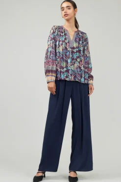 Current Air Lurex Floral Blouse PLUMMLT Discount