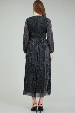Current Air Lurex Pleated Maxi Dress BLACK Online