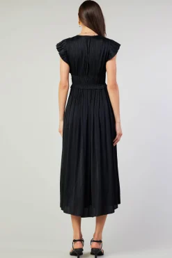 Current Air Mara Pleated Maxi Dress BLACK Online