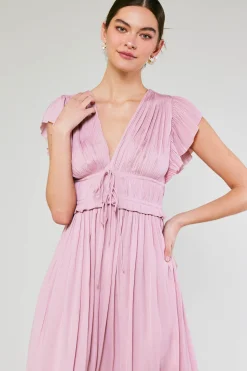Current Air Mara Pleated Maxi Dress BLUSHPINK Discount