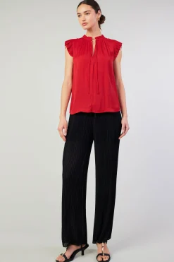 Current Air Margot Pleated Blouse RED Sale