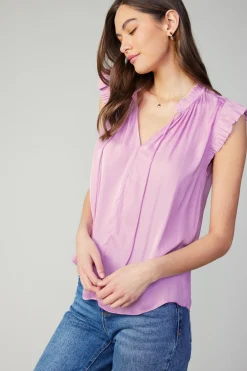 Current Air Margot Pleated Sleeve Blouse PASTELPINK Clearance