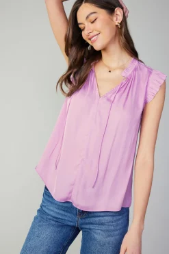 Current Air Margot Pleated Sleeve Blouse PASTELPINK Clearance