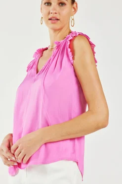 Current Air Margot Pleated Sleeve Blouse PINK Sale