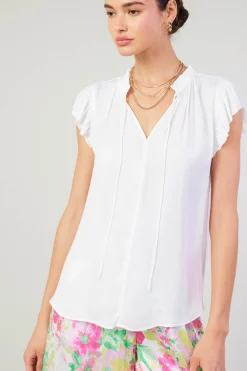Current Air Margot Pleated Sleeve Blouse OFFWHITE Outlet