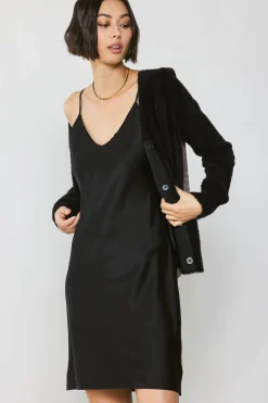 Current Air Metallic Contrast Cardigan GOLD-BLACK Hot