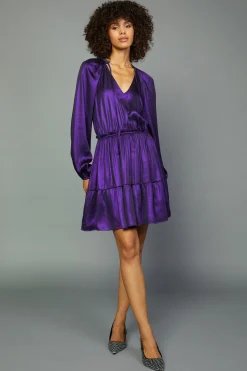 Current Air Metallic Purple Mini Dress LAPISPURPLE Outlet