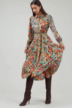 Current Air Mixed Print Shirt Dress MLT Clearance