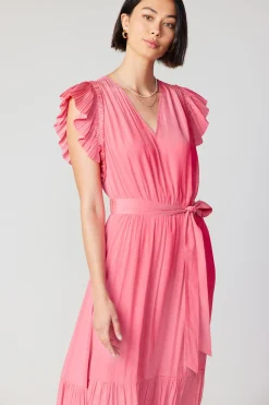 Current Air Natalia Flutter Sleeve Dress BRINKPINK Hot