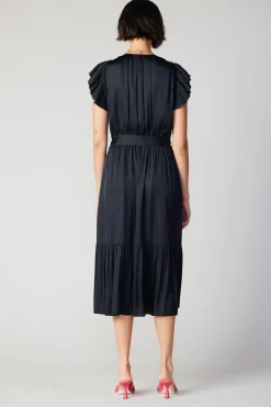 Current Air Natalia Flutter Sleeve Dress BLACK Clearance