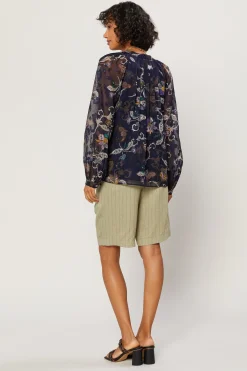 Current Air Navy Floral Long Sleeve Top FLORALNAVY New