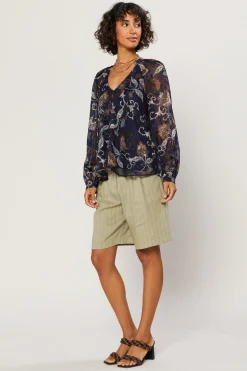 Current Air Navy Floral Long Sleeve Top FLORALNAVY New