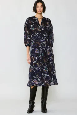 Current Air Navy Floral Midi Dress FLORALNAVY Outlet