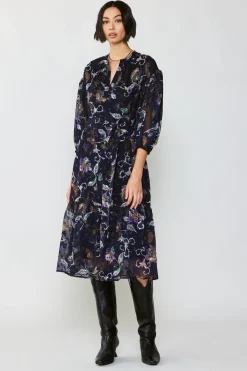 Current Air Navy Floral Midi Dress FLORALNAVY Outlet