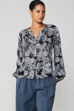 Current Air Noir Floral Blouse MONOFLORAL Hot