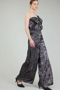 Current Air One Shoulder Textured Top PLUMGUNMETAL New