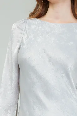 Current Air Opalescent Textured Maxi Dress OYSTER New