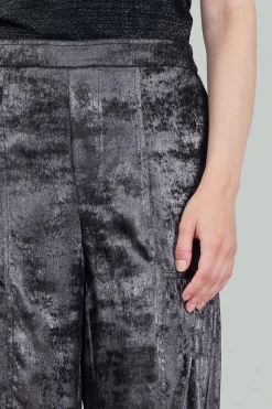 Current Air Opalescent Textured Tiered Pants PLUMGUNMETAL Discount