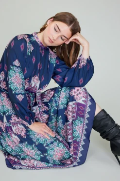 Current Air Ornate Border Printed Midi Dress MLT Best