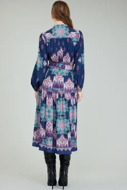 Current Air Ornate Border Printed Midi Dress MLT Best