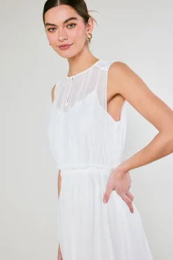 Current Air Overlayed Midi Dress WHITE Fashion