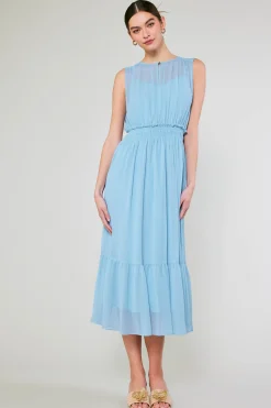 Current Air Overlayed Midi Dress PASTELBLUE Sale