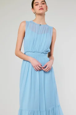 Current Air Overlayed Midi Dress PASTELBLUE Sale