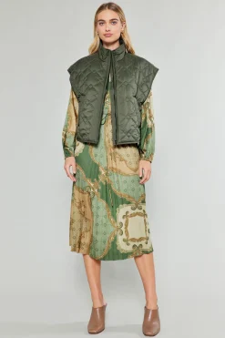 Current Air Oversize Quilted Vest DARKSAGE Outlet