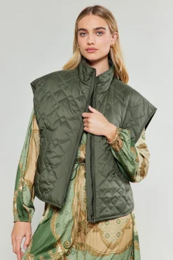 Current Air Oversize Quilted Vest DARKSAGE Outlet