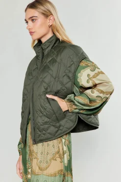 Current Air Oversize Quilted Vest DARKSAGE Outlet