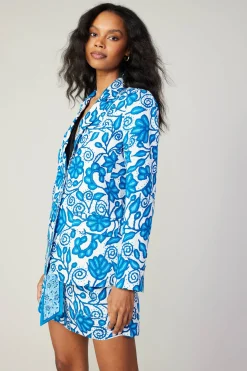Current Air Painterly Floral Jacket BLUEMLT Sale