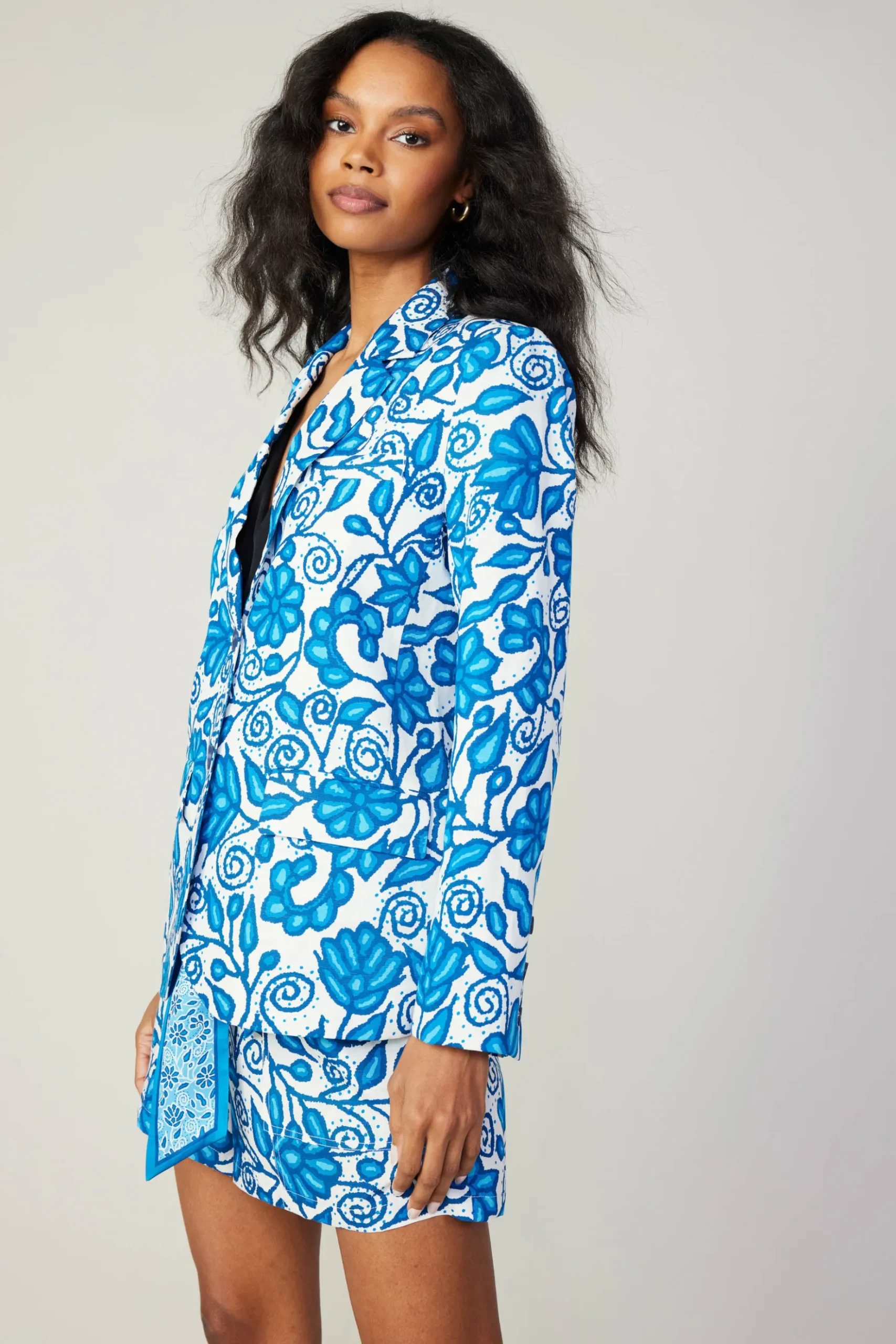 Current Air Painterly Floral Jacket BLUEMLT Sale