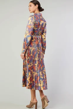 Current Air Paisley Pleated Maxi Dress ORANGEPAISLEY Outlet