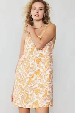 Current Air Paisley Printed Mini Dress ORANGEMULTI Discount