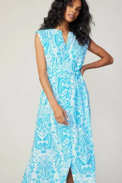 Current Air Paisley Printed Sleeveless Dress BLUEMLT Sale