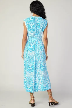 Current Air Paisley Printed Sleeveless Dress BLUEMLT Sale
