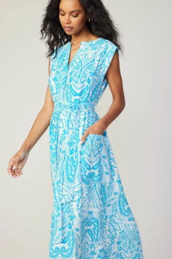 Current Air Paisley Printed Sleeveless Dress BLUEMLT Sale