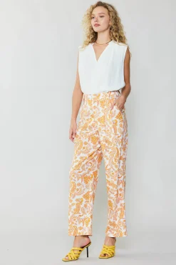 Current Air Paisley Printed Wide Pants ORANGEMULTI Discount