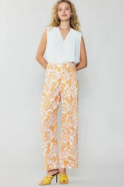 Current Air Paisley Printed Wide Pants ORANGEMULTI Discount