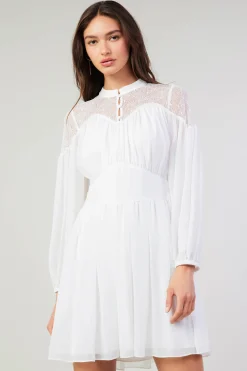 Current Air Palermo Lace Collared Mini Dress WHITE Hot