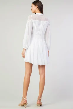 Current Air Palermo Lace Collared Mini Dress WHITE Hot